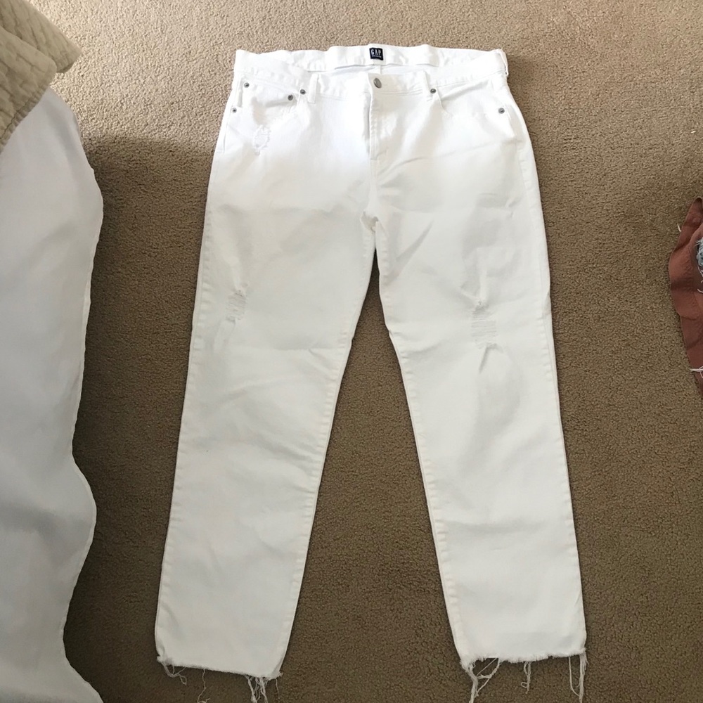 White Gap Jeans with Light Distressing